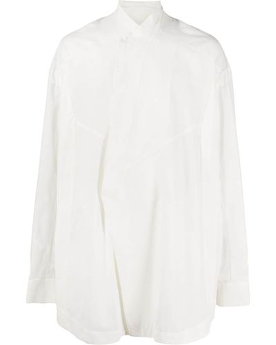 Julius Concealed-fastening Cotton-blend Shirt - White