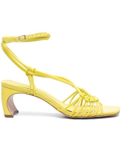 SCHUTZ SHOES Ankle Strap Sandals - Yellow