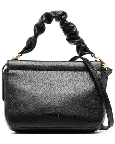 Yu Mei Scrunchie Vi Leather Crossbody Bag - Black