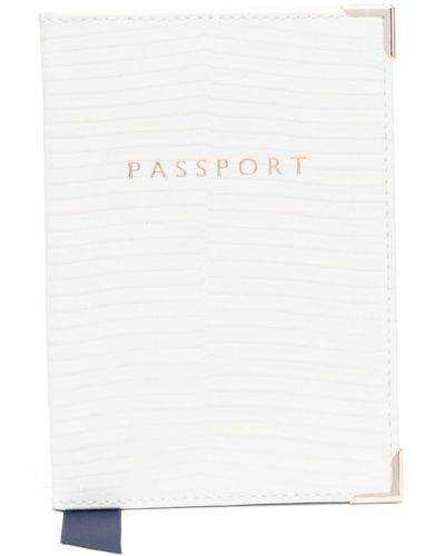 Aspinal of London Étui pour passeport Plain Passport - Blanc