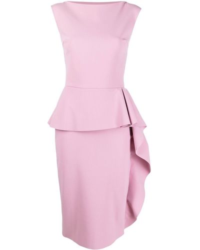 La Petite Robe Di Chiara Boni Ruffle-detail Peplum-waist Dress - Pink
