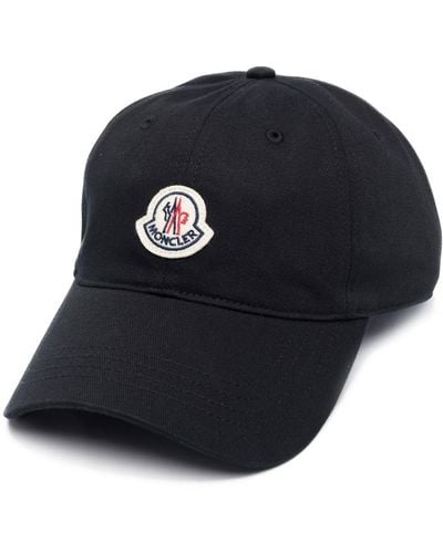 Moncler Gorra con detalle de listas y logo - Azul