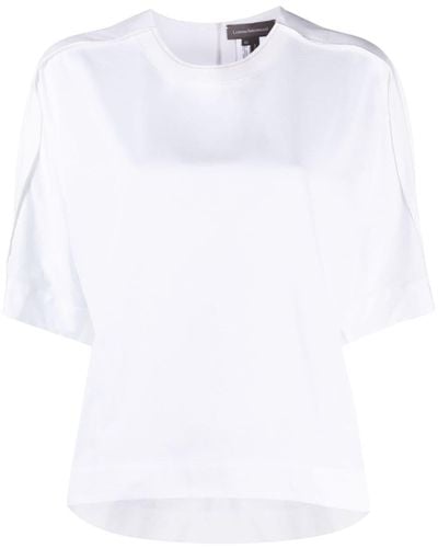 Lorena Antoniazzi Pleat-detail Short-sleeved Blouse - White