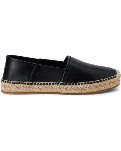 Ferragamo Espadrilles aus Leder mit Logo-Prägung - Schwarz