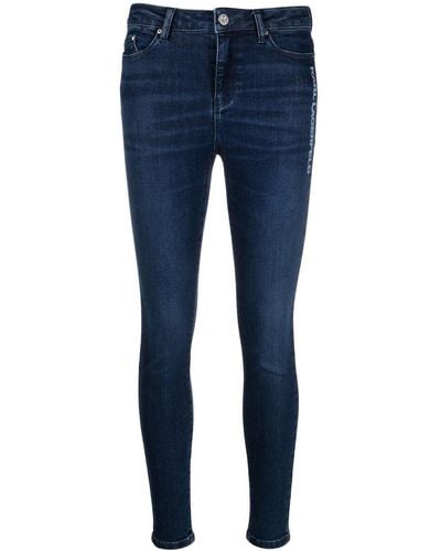 Karl Lagerfeld Jean skinny à taille mi-haute - Bleu