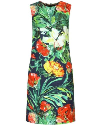 Dolce & Gabbana Midi-jurk Met Bloemenprint - Groen