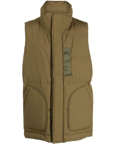 White Mountaineering High-neck Padded Gilet - Green