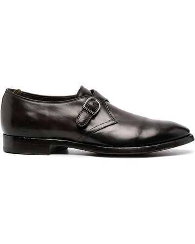 Officine Creative Leather Monk Shoes - Brown