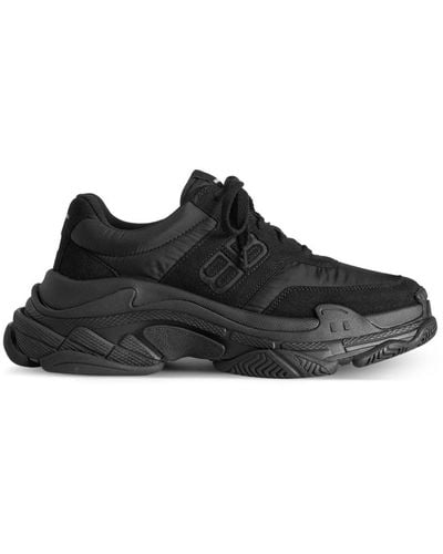 Balenciaga Triple S Paneled Sneakers - Black
