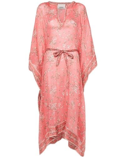 Isabel Marant Amira Crepe Maxi Dress - Pink