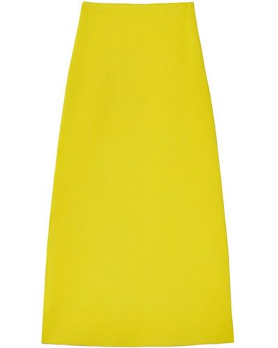Jil Sander A-line Midi Skirt - Yellow