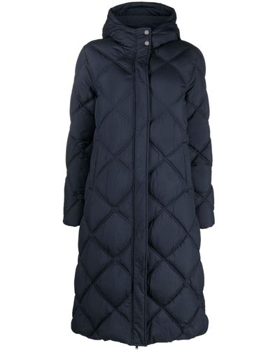 Claudie Pierlot Quilted-finish Hooded Coat - Blue