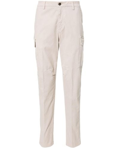 Eleventy Tapered-leg Twill Cargo Trousers - Natural