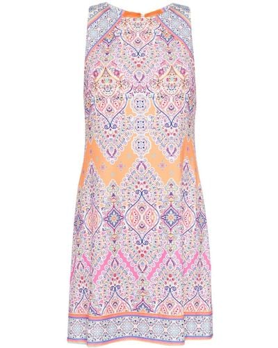 Hale Bob Rowan Minikleid mit abstraktem Print - Pink