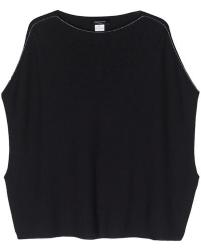 Fabiana Filippi Beaded-trim Cotton Sweater - Black