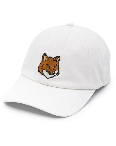 Maison Kitsuné Bold Fox Baseballkappe - Weiß