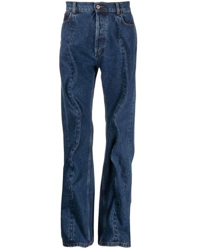Y. Project Wire Wide-leg Cotton Jeans - Blue