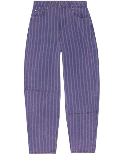 Ganni Striped Starry Jeans - Purple