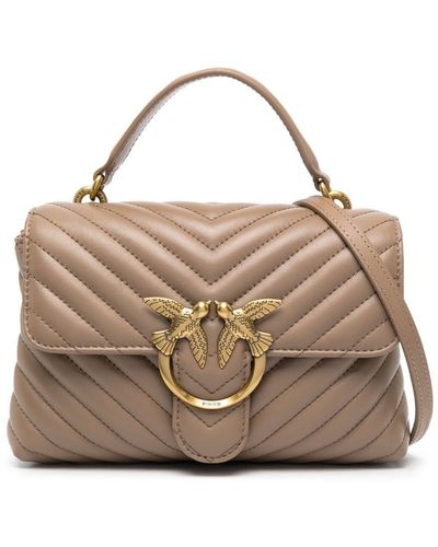 Pinko Mini Lady Love Quilted Leather Shoulder Bag - Metallic