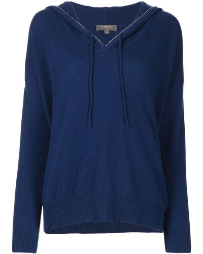 N.Peal Cashmere Maglione con coulisse in cashmere - Blu