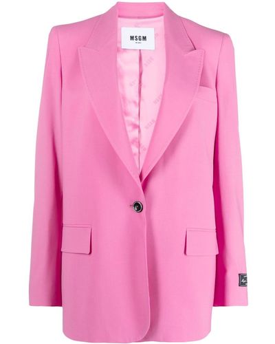 MSGM Single-breasted Blazer - Pink
