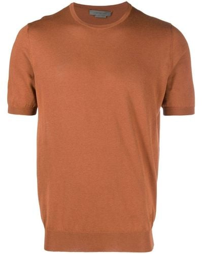 Corneliani T-Shirt mit Rundhalsausschnitt - Orange