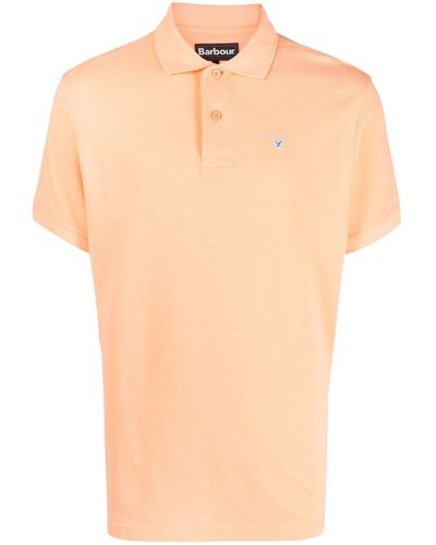 Barbour Logo-embroidered Cotton Polo Shirt - Orange