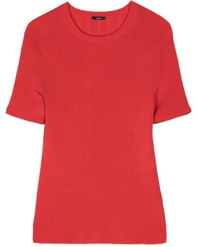JOSEPH Knitted short-sleeve top - Rosso