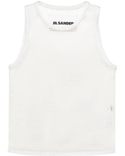 Jil Sander Open-Knit Tank Top - White