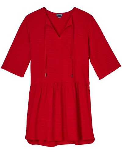 Vilebrequin V-neck Short-sleeve Dress - Red