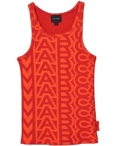 Marc Jacobs Geripptes Oberteil mit Monogramm - Rot