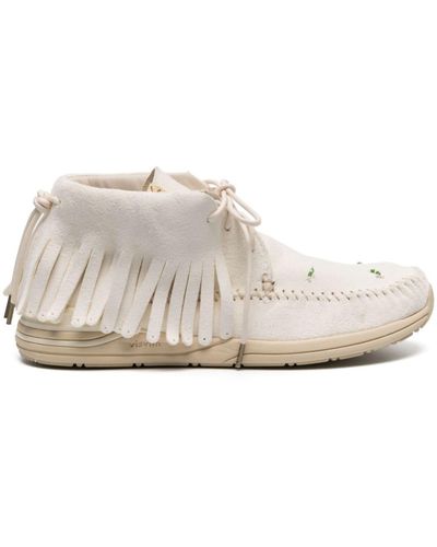 Visvim Shaman-Folk fringed ankle boots - Blanco