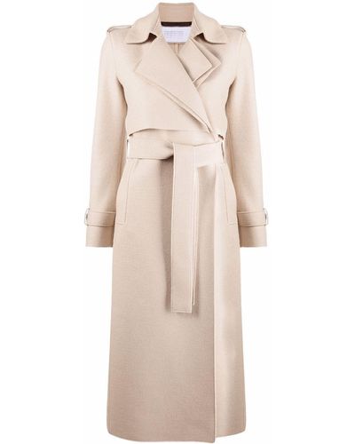 Harris Wharf London Belted-waist Wool Trench Coat - Natural
