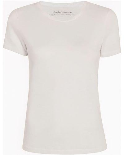 Another Tomorrow T-Shirt mit rundem Ausschnitt - Weiß