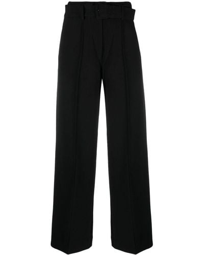 DKNY Belted Straight-leg Pants - Black