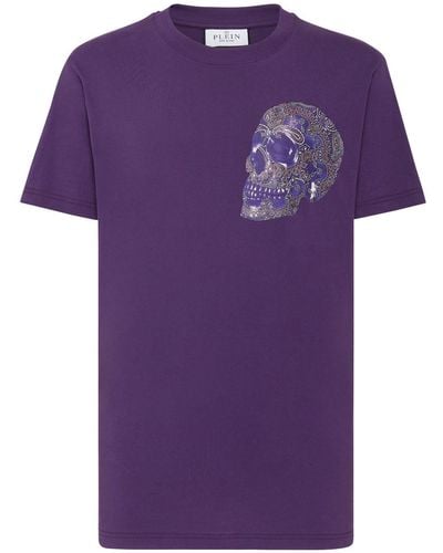 Philipp Plein Camiseta con logo estampado - Morado
