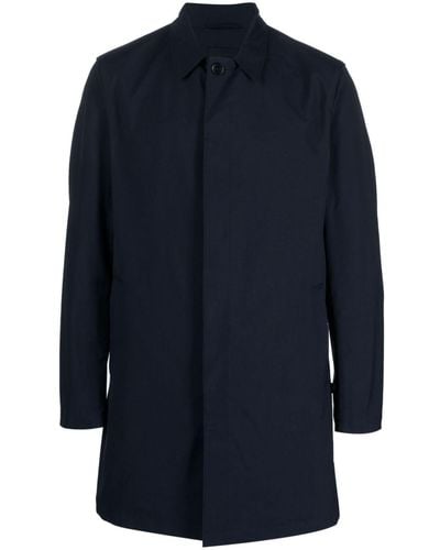 Theory Single-breasted Cotton Coat - Blue