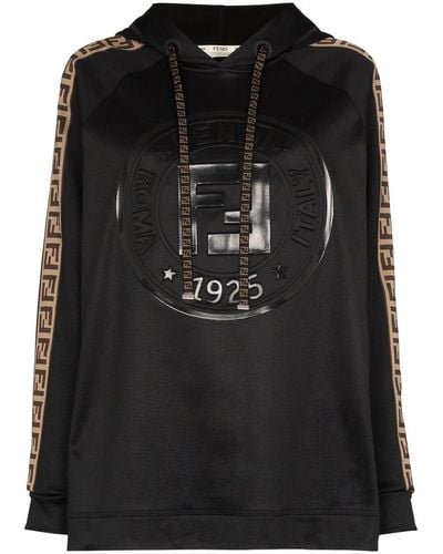 Fendi Ff Logo Zipped Jacket - Black
