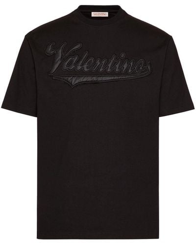 Valentino Garavani Logo-patch Short-sleeved T-shirt - Black