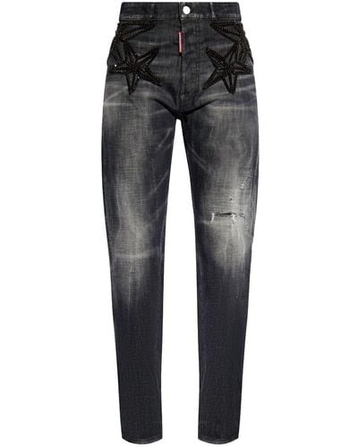 DSquared² High-rise Tapered Jeans - Grey