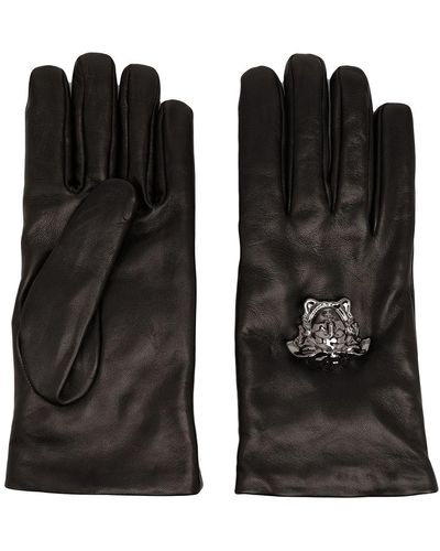 Versace La Medusa Leather Gloves - Black