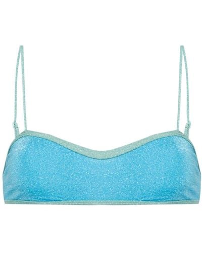 Mc2 Saint Barth Laryn Lurex Bikini Top - Blue