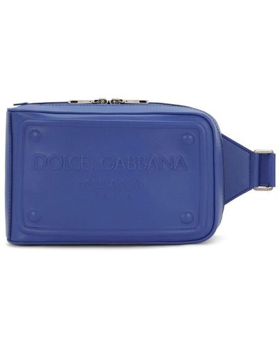 Dolce & Gabbana Sac banane à logo en relief - Bleu