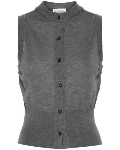 Semicouture Button-up Knitted Vest - Gray