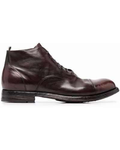 Officine Creative Balance Polished Lace-up Boots - Brown