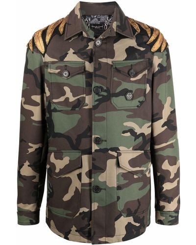 Philipp Plein Golden Eagle Camouflage Jacket - Multicolor