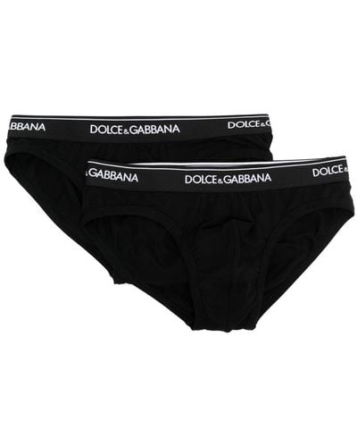 Dolce & Gabbana Slip à taille à logo - Noir