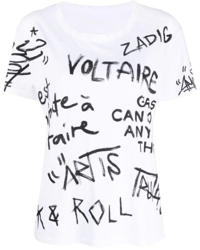 Zadig & Voltaire Marta T-Shirt mit Logo-Print - Weiß