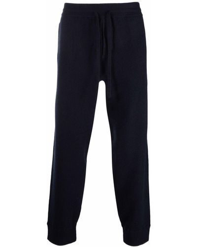 Vince Solid-color Knit Track Trousers - Blue