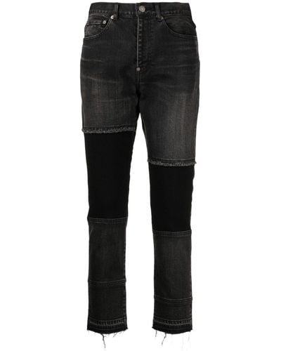 Undercover Logo-patch Cotton Blend Jeans - Black